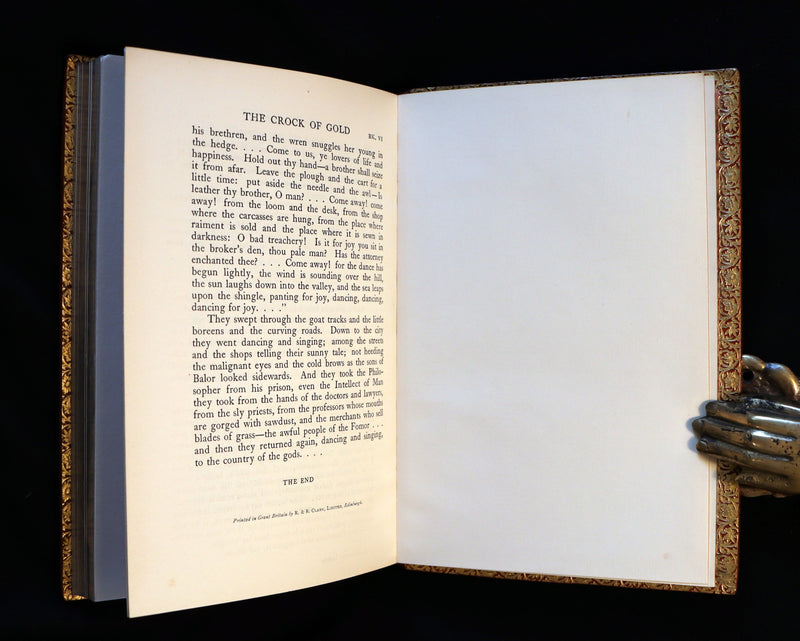 1926 Rare Book bound by Bayntun - The Crock of Gold by James Stephen & illustrated by Thomas Mackenzie.