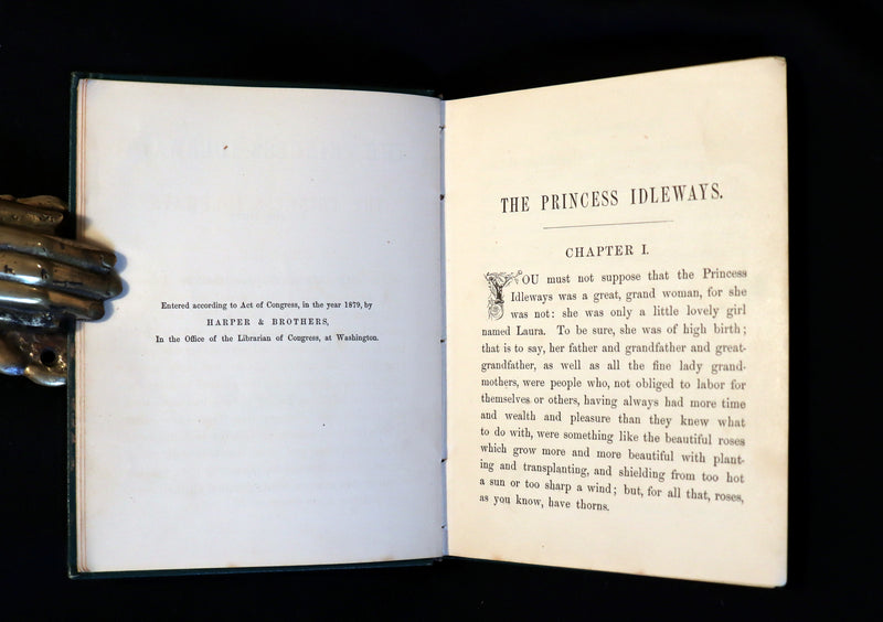 1880 Rare Victorian Book - The Princess Idleways a Fairy Story by Mrs. W. J. Hays. Illustrated.
