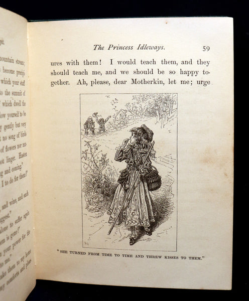 1880 Rare Victorian Book - The Princess Idleways a Fairy Story by Mrs. W. J. Hays. Illustrated.