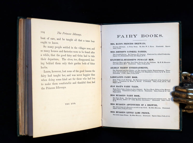 1880 Rare Victorian Book - The Princess Idleways a Fairy Story by Mrs. W. J. Hays. Illustrated.
