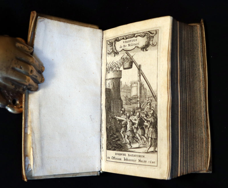1644 Rare Latin Vellum Book - VEGETIUS on ROMAN WARFARE & POLYBIUS Military Organization.