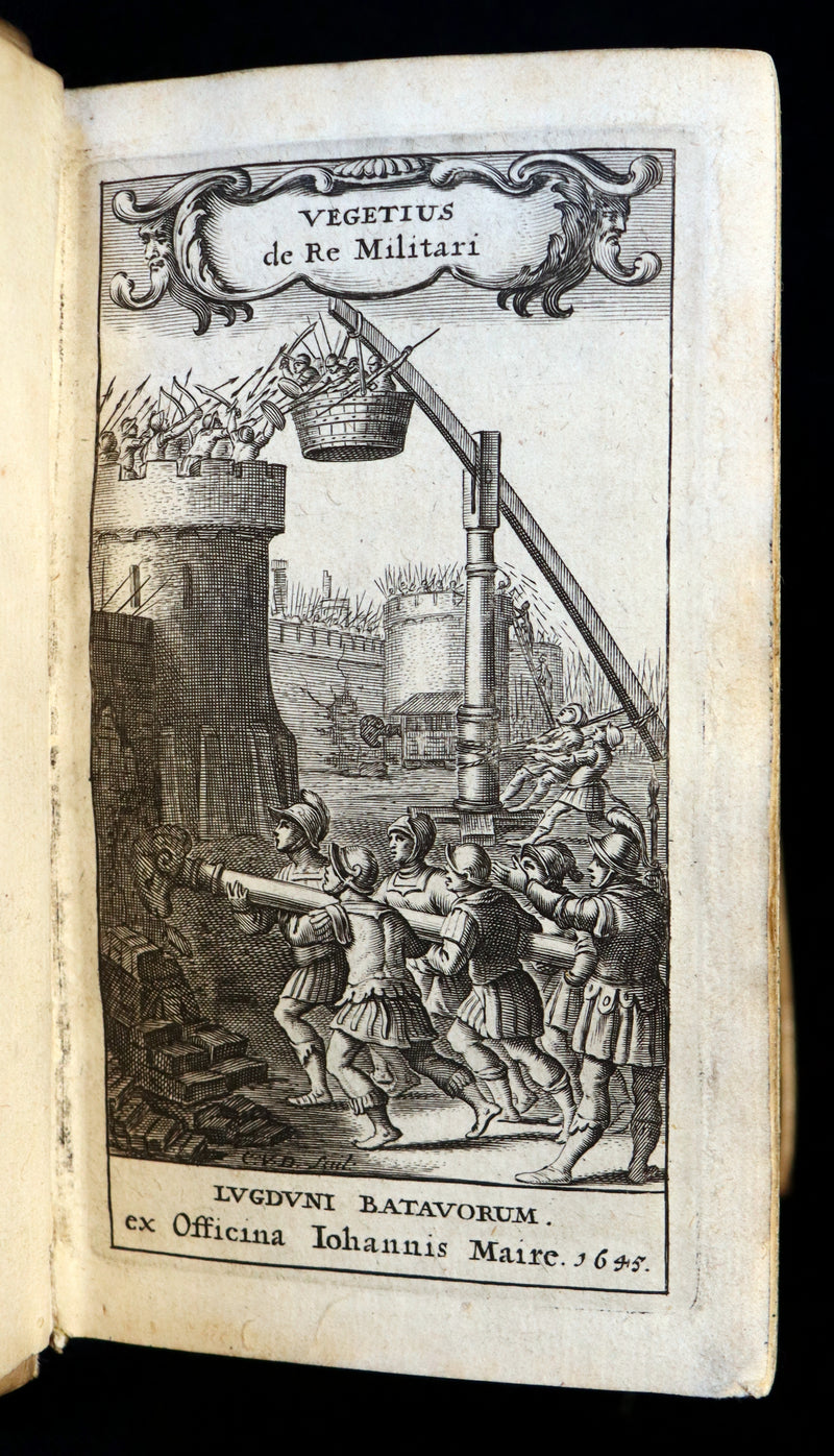 1644 Rare Latin Vellum Book - VEGETIUS on ROMAN WARFARE & POLYBIUS Military Organization.