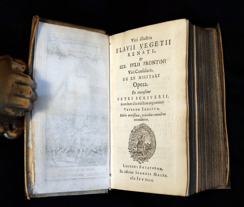 1644 Rare Latin Vellum Book - VEGETIUS on ROMAN WARFARE & POLYBIUS Military Organization.