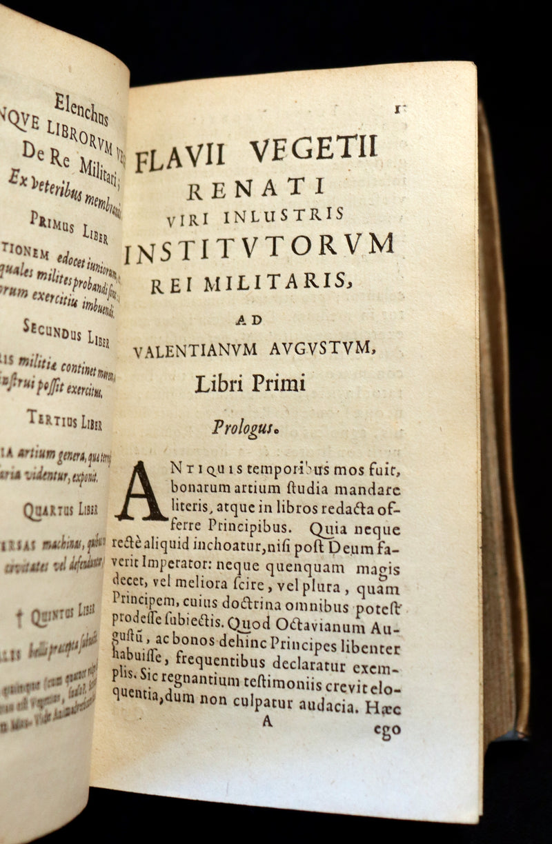 1644 Rare Latin Vellum Book - VEGETIUS on ROMAN WARFARE & POLYBIUS Military Organization.