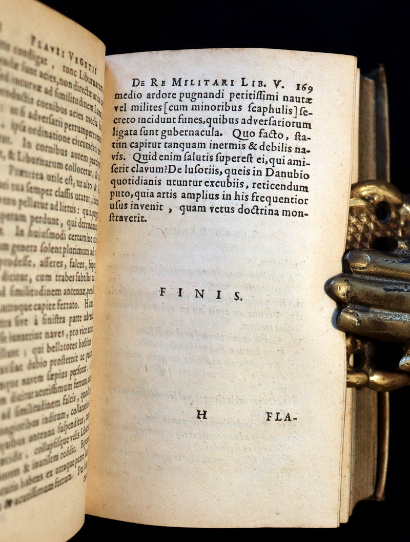 1644 Rare Latin Vellum Book - VEGETIUS on ROMAN WARFARE & POLYBIUS Military Organization.