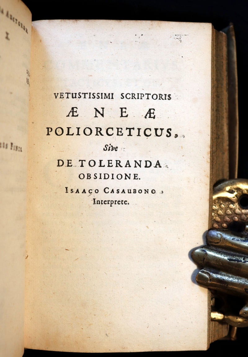 1644 Rare Latin Vellum Book - VEGETIUS on ROMAN WARFARE & POLYBIUS Military Organization.