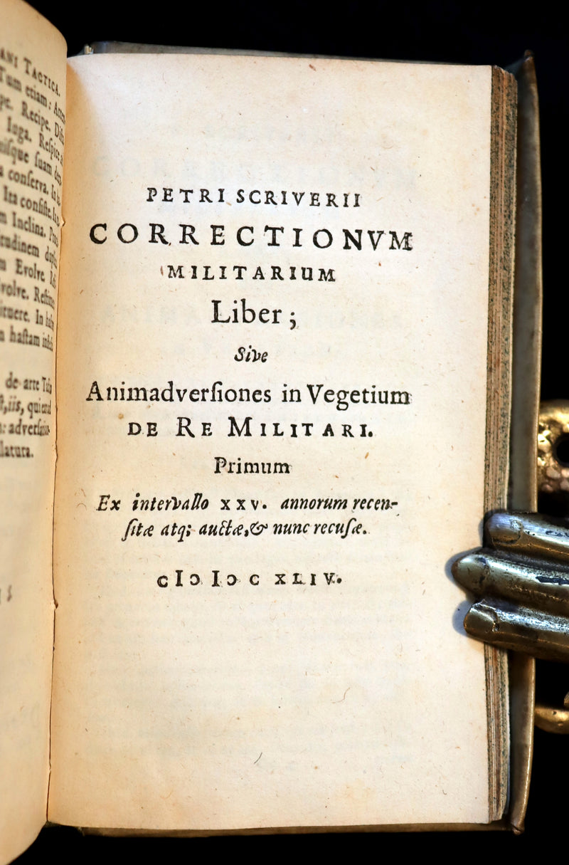 1644 Rare Latin Vellum Book - VEGETIUS on ROMAN WARFARE & POLYBIUS Military Organization.