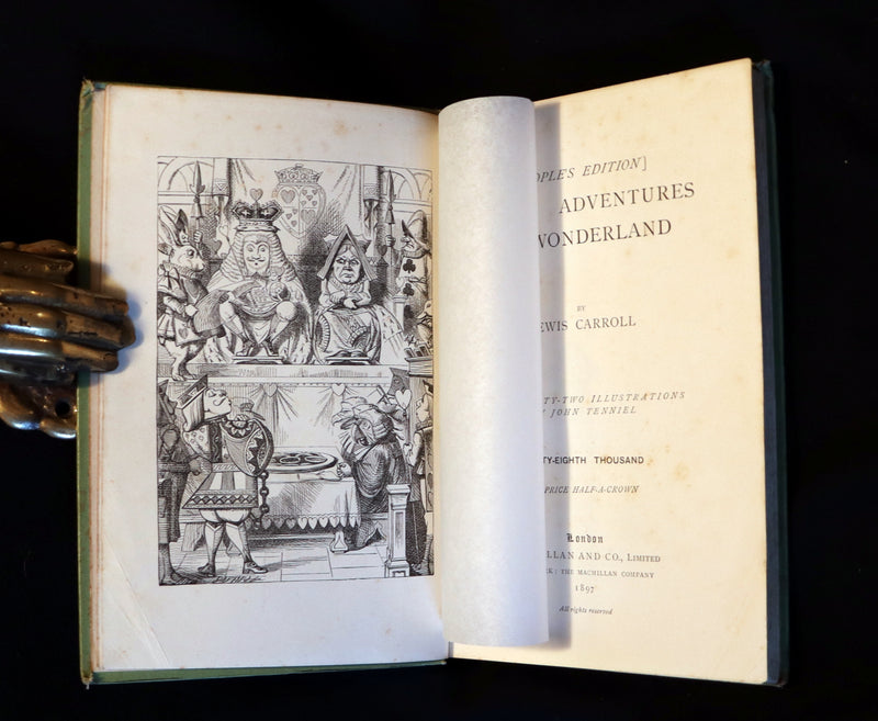 1897 Rare Victorian Book - Alice's Adventures in Wonderland by Lewis Carroll illustrated by John Tenniel.