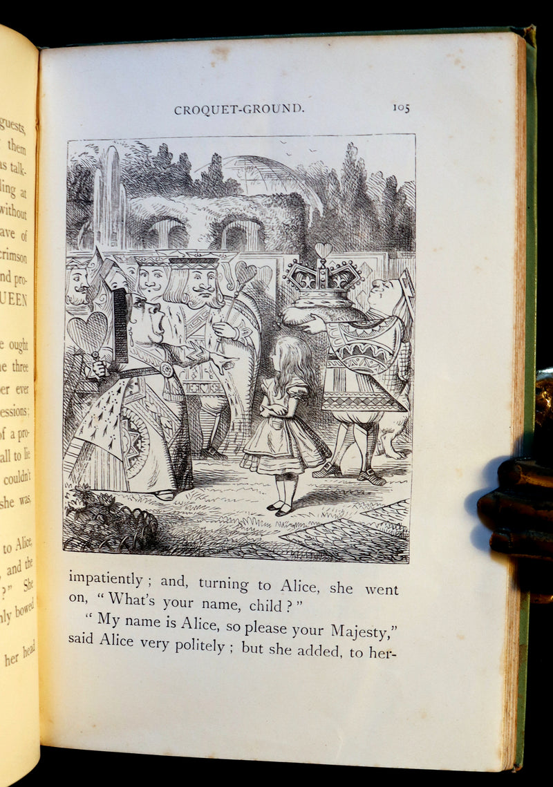 1897 Rare Victorian Book - Alice's Adventures in Wonderland by Lewis Carroll illustrated by John Tenniel.