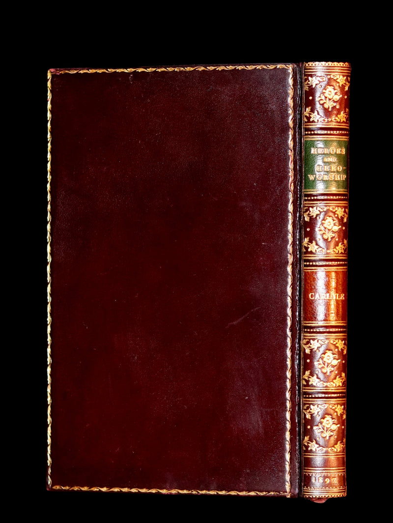 1897 Rare Book bound by Zaehnsdorf - On Heroes, Hero-Worship and the Heroic in History by Carlyle.