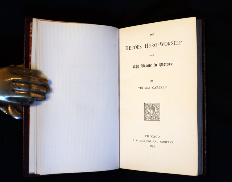 1897 Rare Book bound by Zaehnsdorf - On Heroes, Hero-Worship and the Heroic in History by Carlyle.