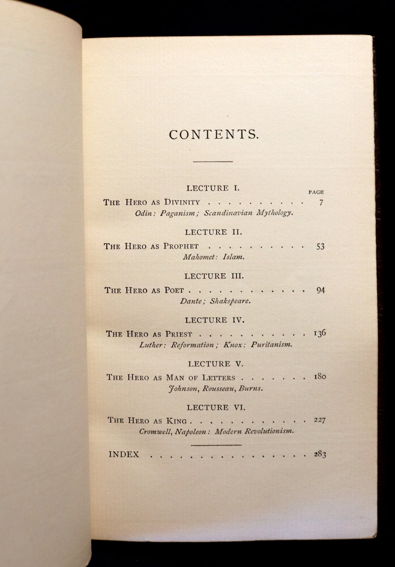 1897 Rare Book bound by Zaehnsdorf - On Heroes, Hero-Worship and the Heroic in History by Carlyle.