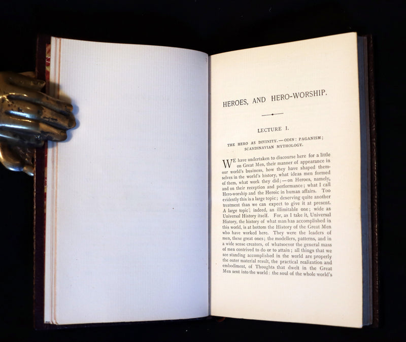 1897 Rare Book bound by Zaehnsdorf - On Heroes, Hero-Worship and the Heroic in History by Carlyle.