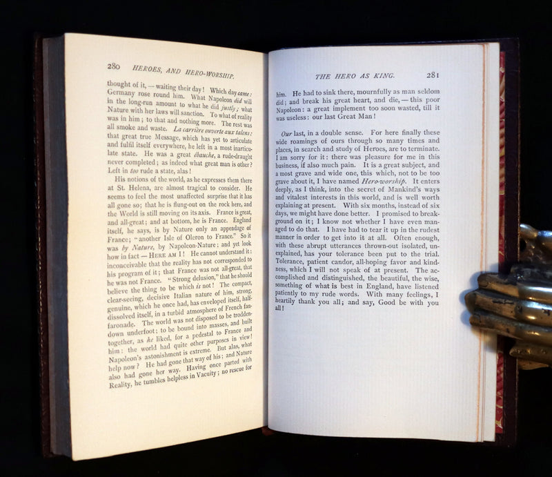 1897 Rare Book bound by Zaehnsdorf - On Heroes, Hero-Worship and the Heroic in History by Carlyle.