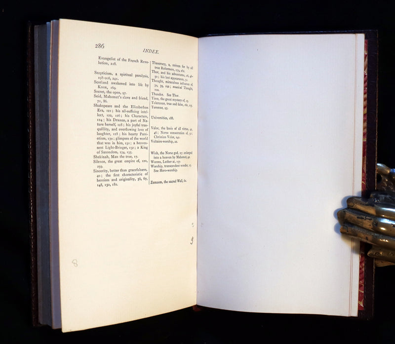 1897 Rare Book bound by Zaehnsdorf - On Heroes, Hero-Worship and the Heroic in History by Carlyle.