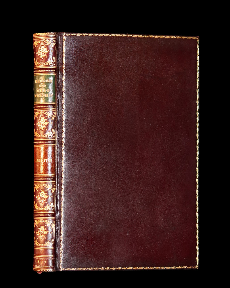 1897 Rare Book bound by Zaehnsdorf - On Heroes, Hero-Worship and the Heroic in History by Carlyle.