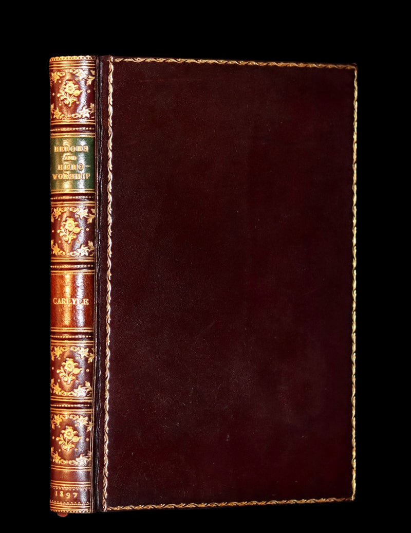 1897 Rare Book bound by Zaehnsdorf - On Heroes, Hero-Worship and the Heroic in History by Carlyle.
