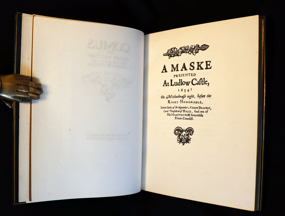 1921 Rare Limited Book Signed by Rackham - John Milton's COMUS in a beautiful Sangorski binding.