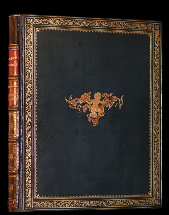 1921 Rare Limited Book Signed by Rackham - John Milton's COMUS in a beautiful Sangorski binding.