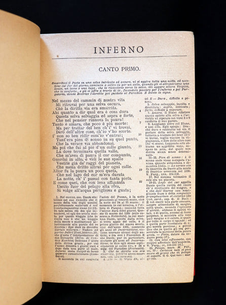 1889 Rare Italian Book - La Divina Commedia di DANTE ALIGHIERI - Divine Comedy.