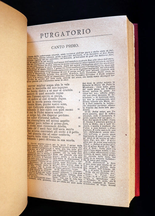 1889 Rare Italian Book - La Divina Commedia di DANTE ALIGHIERI - Divine Comedy.