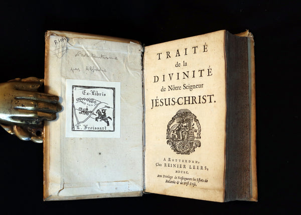 1690 Scarce French Vellum Book - Treatise on the divinity of Our Lord Jesus Christ by Jacques Abbadie.
