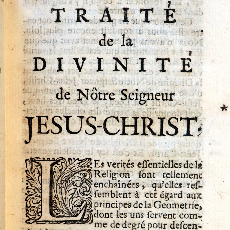 1690 Scarce French Vellum Book - Treatise on the divinity of Our Lord Jesus Christ by Jacques Abbadie.