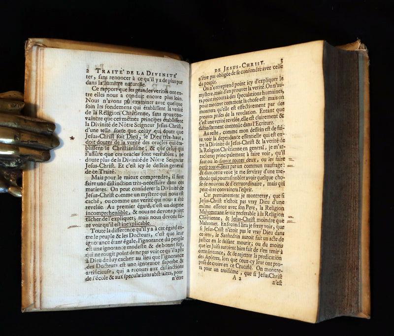 1690 Scarce French Vellum Book - Treatise on the divinity of Our Lord Jesus Christ by Jacques Abbadie.