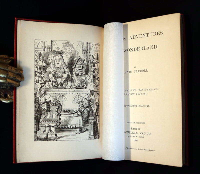 1891 Rare Victorian Book - Alice's Adventures in Wonderland by Lewis Carroll.