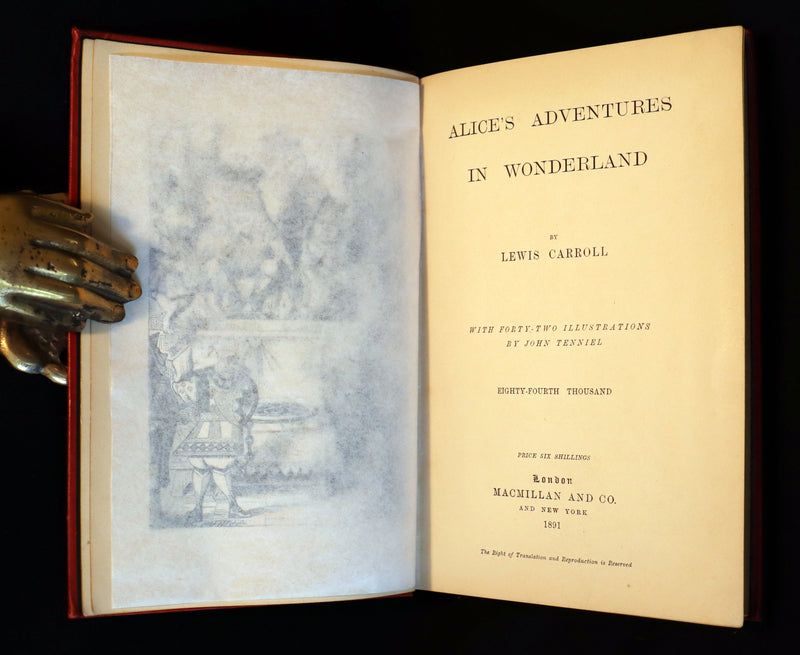 1891 Rare Victorian Book - Alice's Adventures in Wonderland by Lewis Carroll.