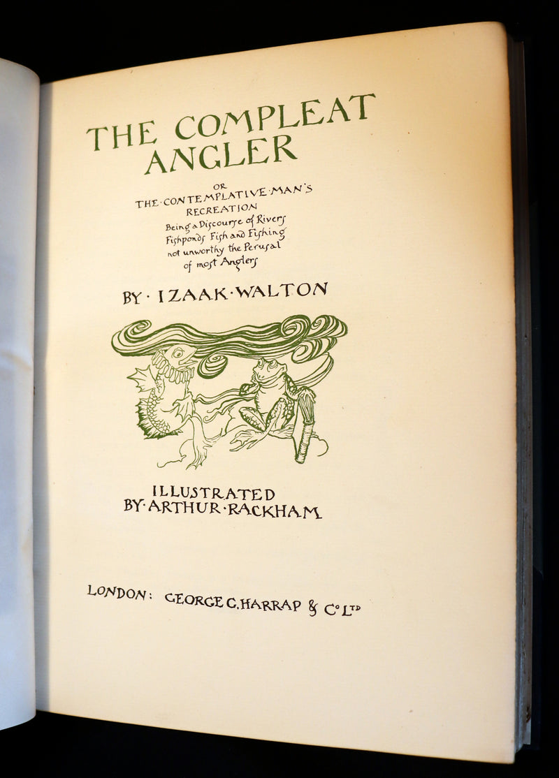 1931 Rare First Edition - THE COMPLEAT ANGLER illustrated by Arthur RACKHAM. Celebration of the Art & Spirit of Fishing.