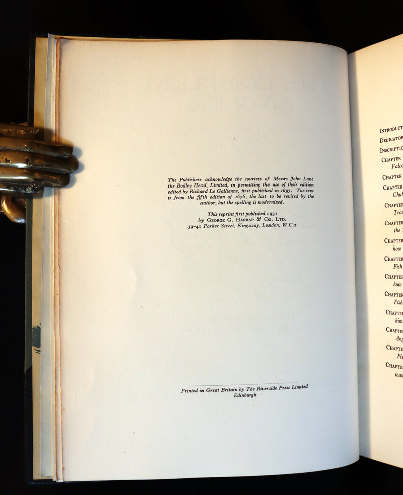 1931 Rare First Edition - THE COMPLEAT ANGLER illustrated by Arthur RACKHAM. Celebration of the Art & Spirit of Fishing.