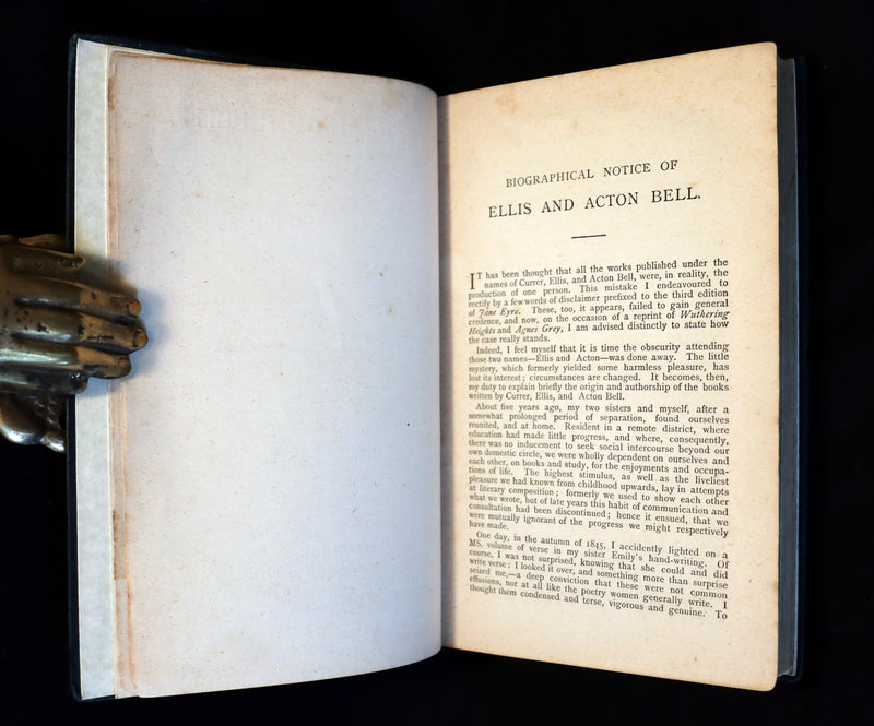 1885 Scarce Edition - WUTHERING HEIGHTS by Ellis Bell; And Agnes Grey by Acton Bell.