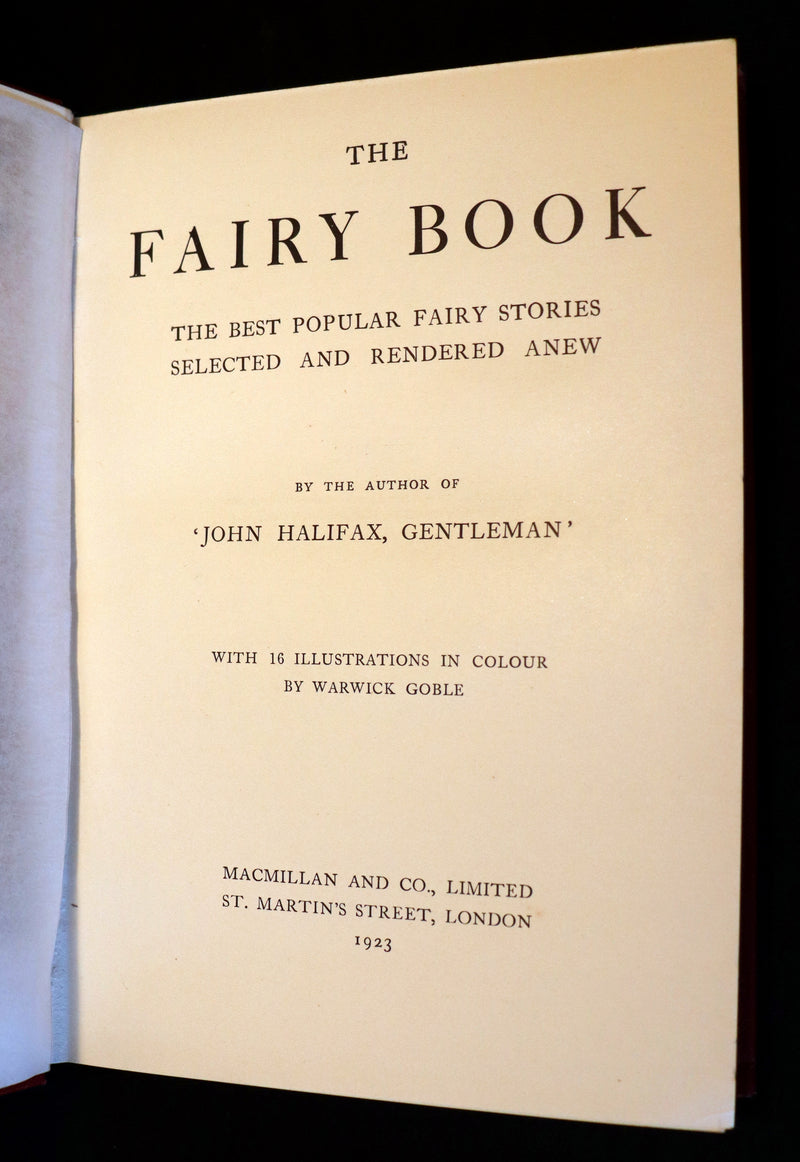 1923 Rare First Octavo Edition - THE FAIRY BOOK Illustrated in color by Warwick Goble.