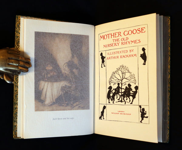 1958 Scarce Book beautifully bound by Frost - MOTHER GOOSE illustrated by Arthur Rackham.