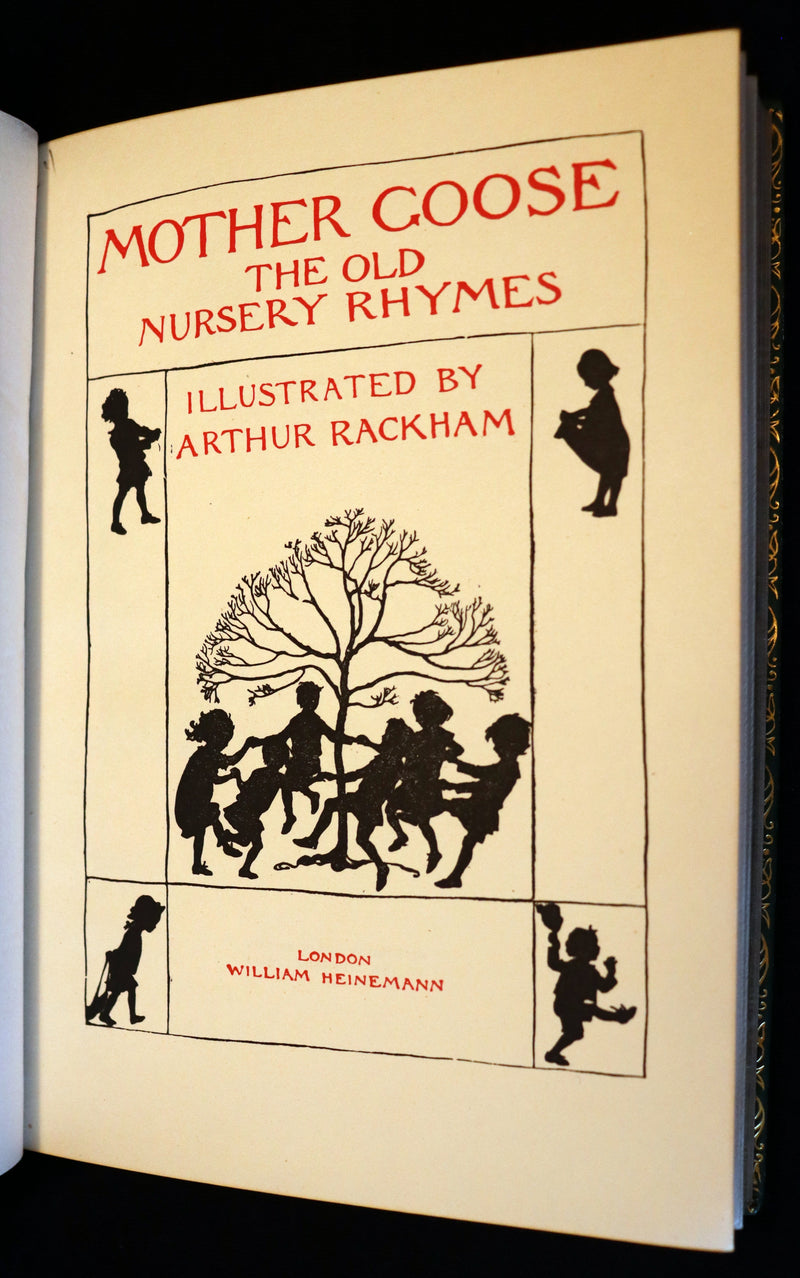 1958 Scarce Book beautifully bound by Frost - MOTHER GOOSE illustrated by Arthur Rackham.