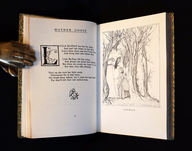 1958 Scarce Book beautifully bound by Frost - MOTHER GOOSE illustrated by Arthur Rackham.