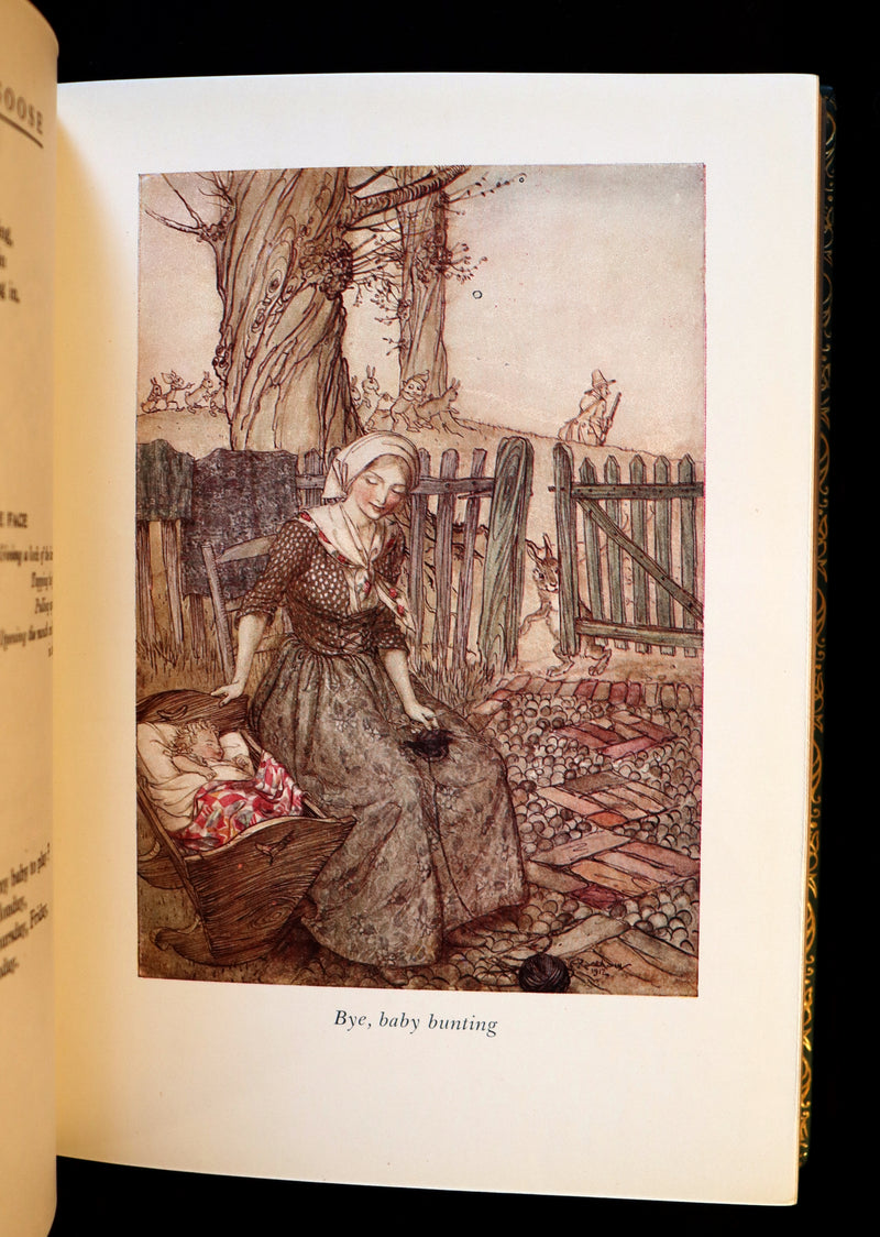 1958 Scarce Book beautifully bound by Frost - MOTHER GOOSE illustrated by Arthur Rackham.