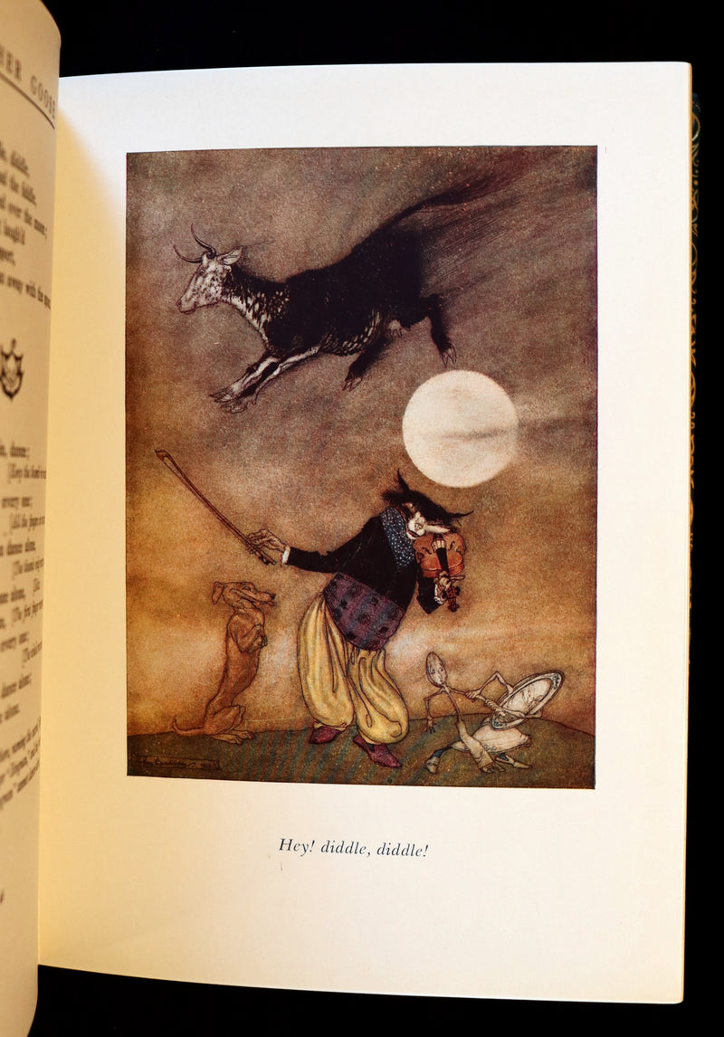 1958 Scarce Book beautifully bound by Frost - MOTHER GOOSE illustrated by Arthur Rackham.