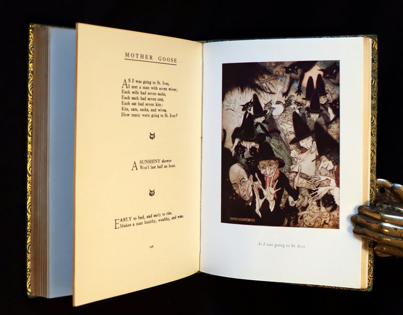 1958 Scarce Book beautifully bound by Frost - MOTHER GOOSE illustrated by Arthur Rackham.