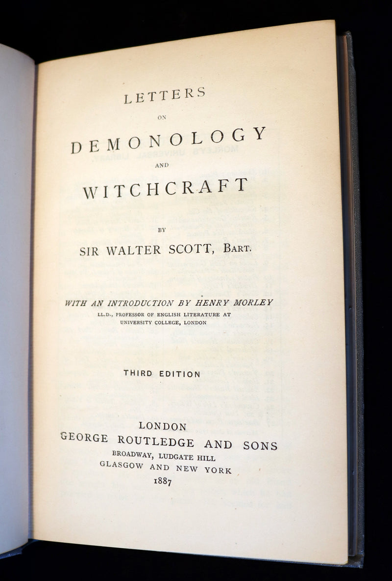 1887 Rare Edition - Demonology & Witchcraft - WITCHES & FAIRIES by Sir Walter Scott.