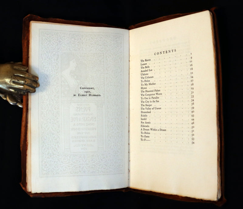 1901 Rare Book -The Poems by Edgar A Poe done into a Printed Book by the Roycrofters.