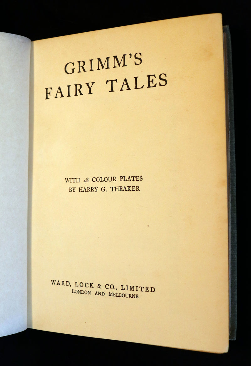 1925 Rare Book - GRIMM's FAIRY Tales with 48 Colour Plates By Harry G. Theaker.