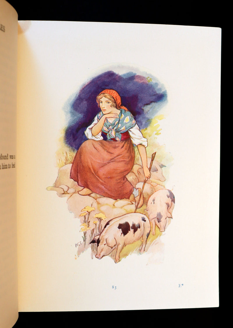 1925 Rare Book - GRIMM's FAIRY Tales with 48 Colour Plates By Harry G. Theaker.