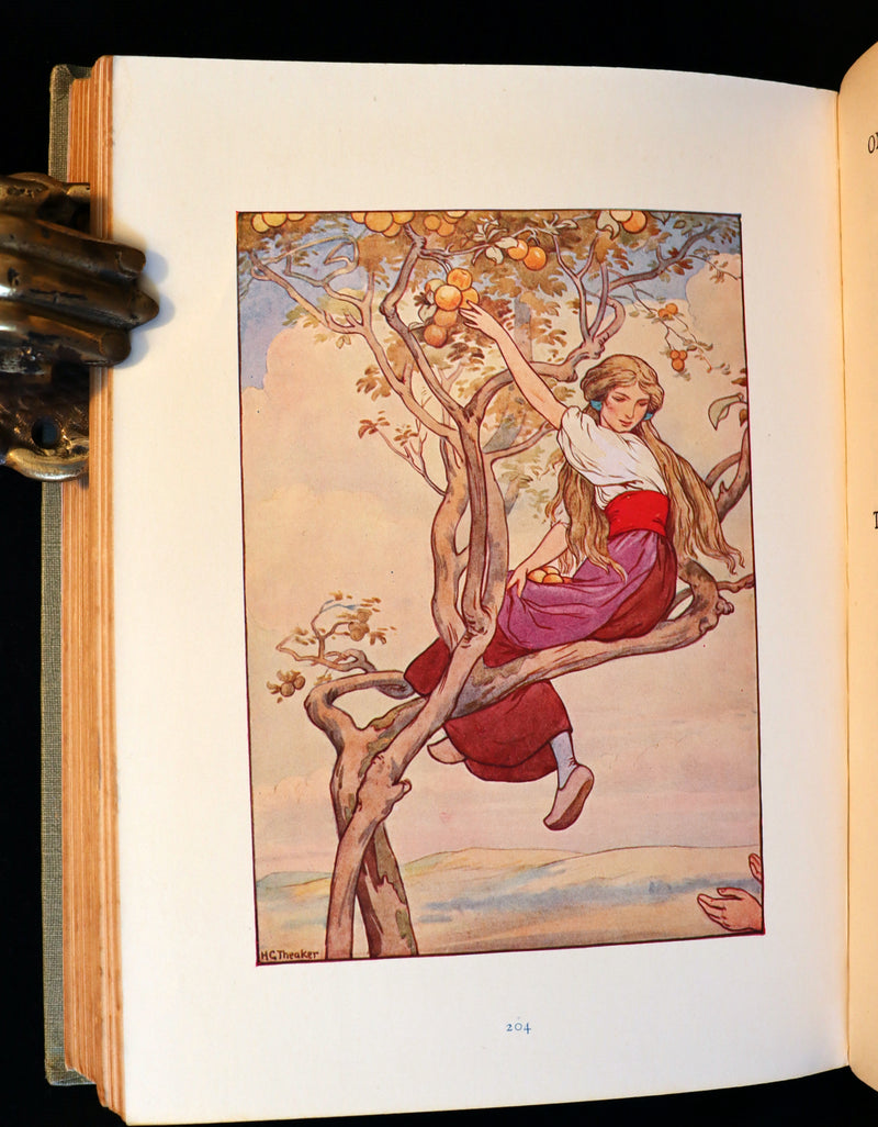 1925 Rare Book - GRIMM's FAIRY Tales with 48 Colour Plates By Harry G. Theaker.