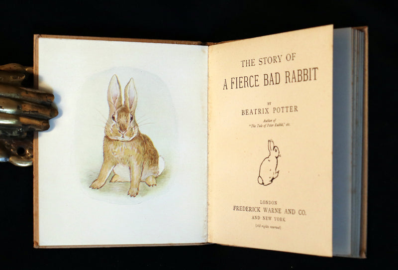 1916 Rare First Edition Book - Beatrix Potter  - The Story of A FIERCE BAD RABBIT.