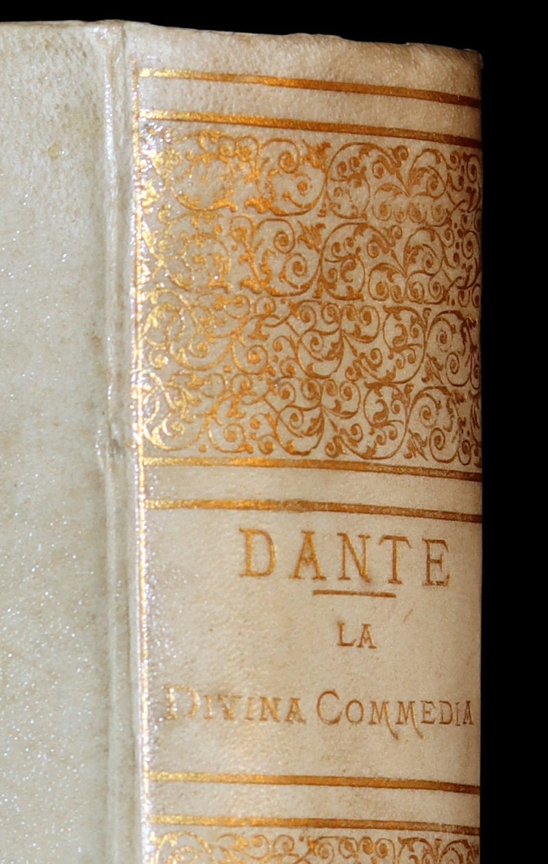 1881 Rare Italian Vellum Book - La Divina Commedia di DANTE ALIGHIERI - Divine Comedy.