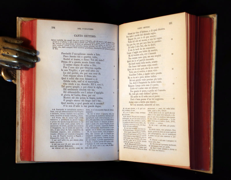 1881 Rare Italian Vellum Book - La Divina Commedia di DANTE ALIGHIERI - Divine Comedy.