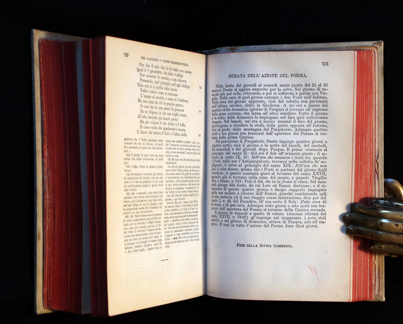 1881 Rare Italian Vellum Book - La Divina Commedia di DANTE ALIGHIERI - Divine Comedy.