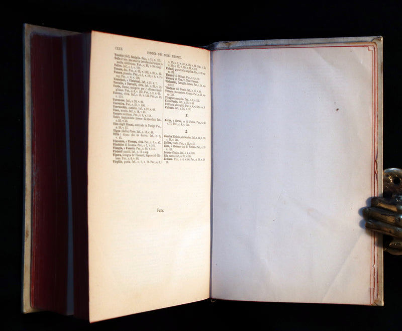 1881 Rare Italian Vellum Book - La Divina Commedia di DANTE ALIGHIERI - Divine Comedy.